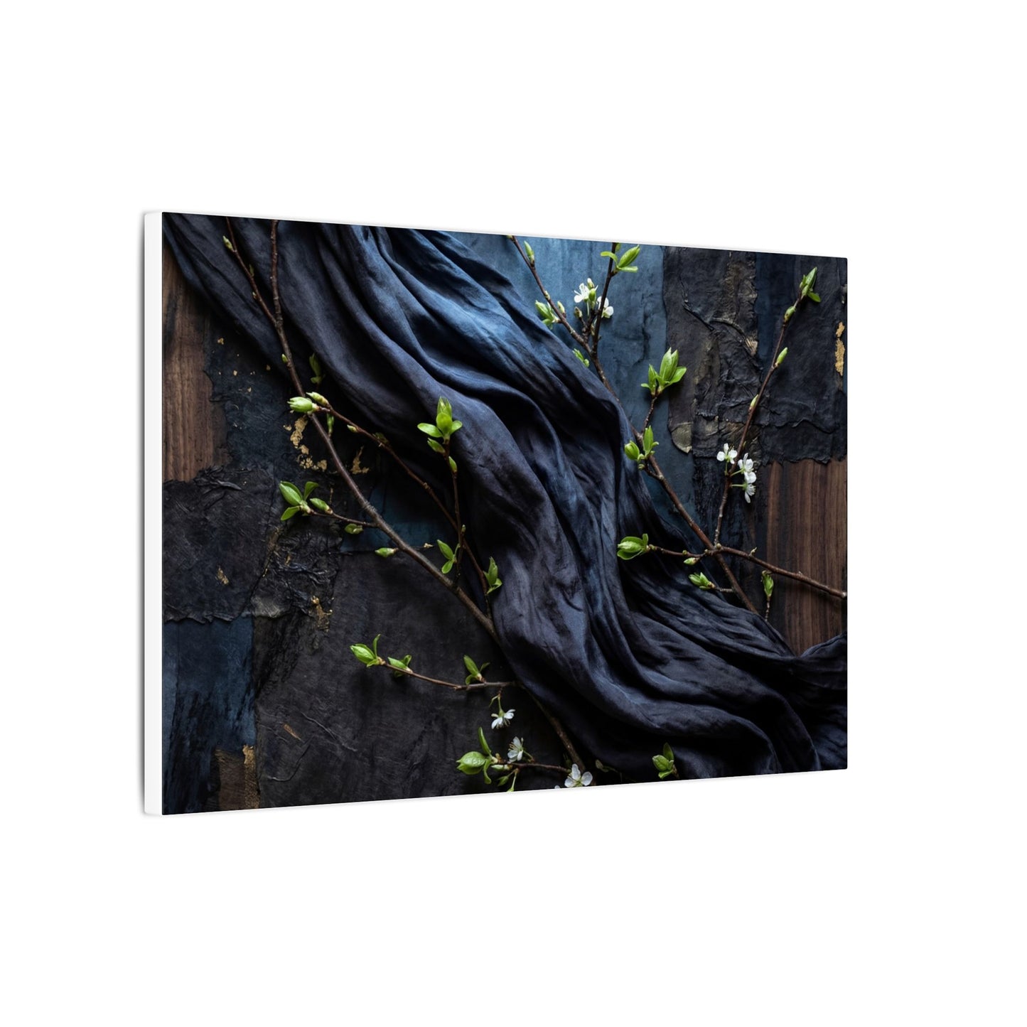 Spring Silk Drape Dark Texture Canvas Art | Atmospheric Decor