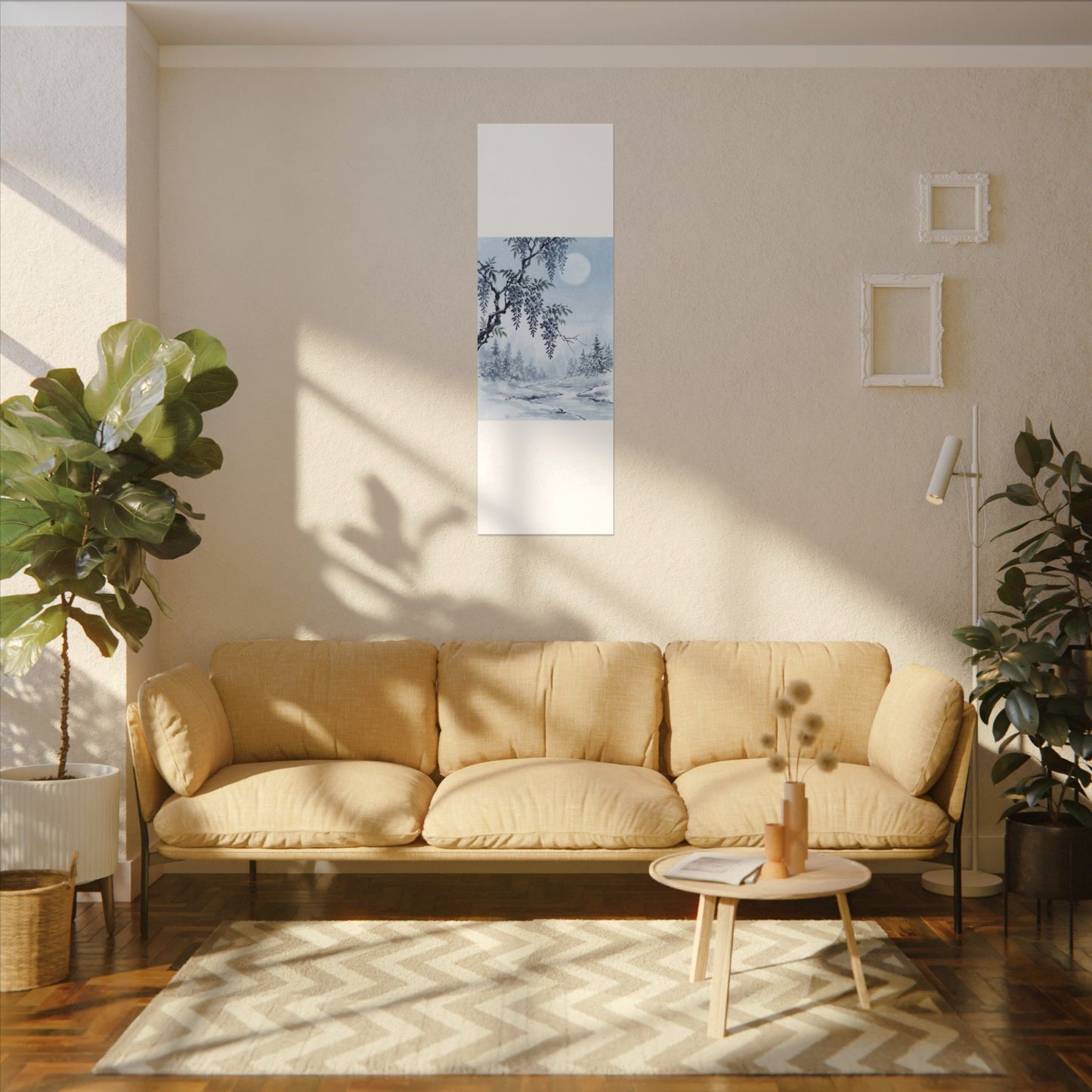 Seijaku Wisteria Canvas Art - Zen Sumi E