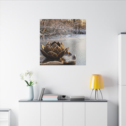 Lotus Flower Gold Repair Canvas Art | Beautiful Kintsugi Art