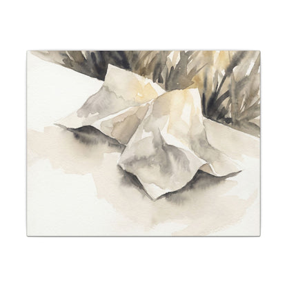 Paper Fold Watercolor Canvas Art | Warm Japandi Art