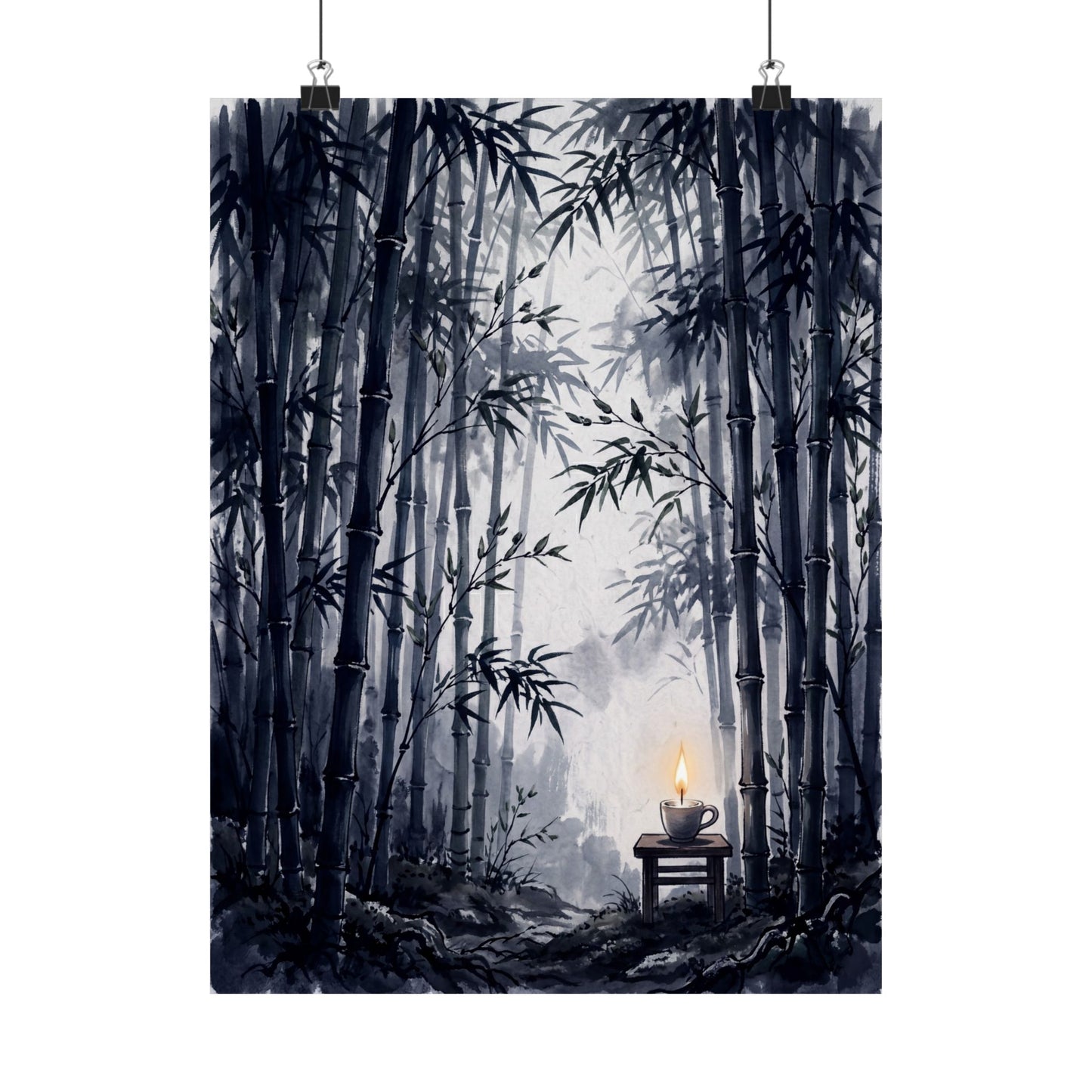 Bamboo Grove Spring Wall Art Print | Zen Peaceful Design Art Print
