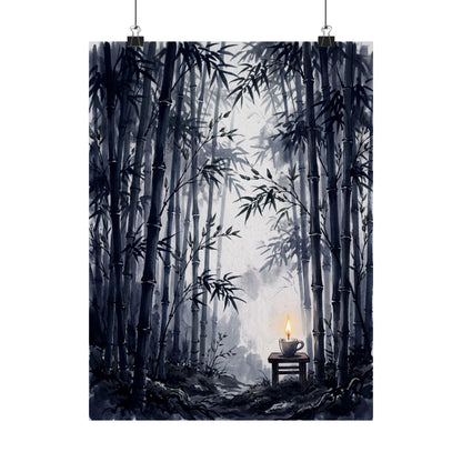 Bamboo Grove Spring Wall Art Print | Zen Peaceful Design Art Print