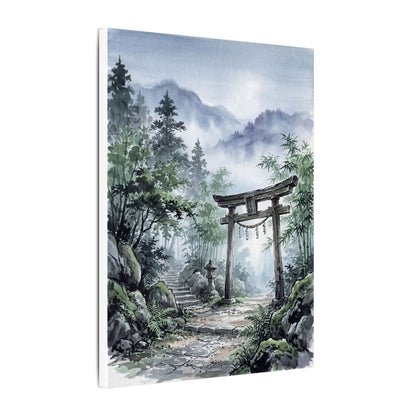 Moonlight Torii Gate Canvas Art - Zen Fukinsei