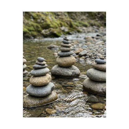 River Stones Summer Wall Art Print | Zen Contemplative Design