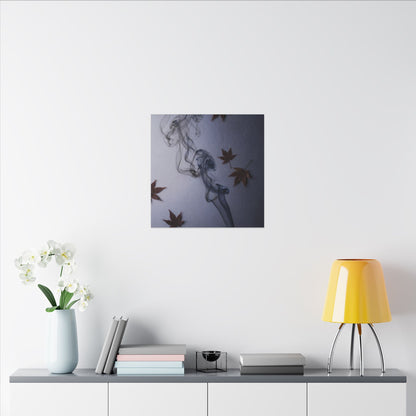 Dark Japandi Incense Smoke in Dawn | Moody Minimal Canvas Art