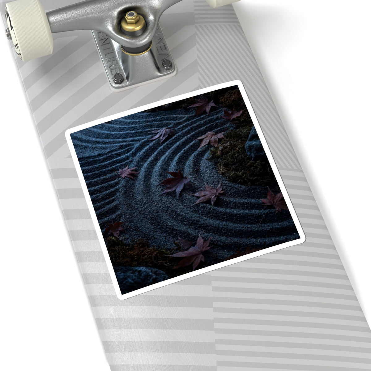 Luxurious Rock Garden Sticker - Dark Texture Dark Japandi Art Print