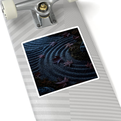 Luxurious Rock Garden Sticker - Dark Texture Dark Japandi Art Print