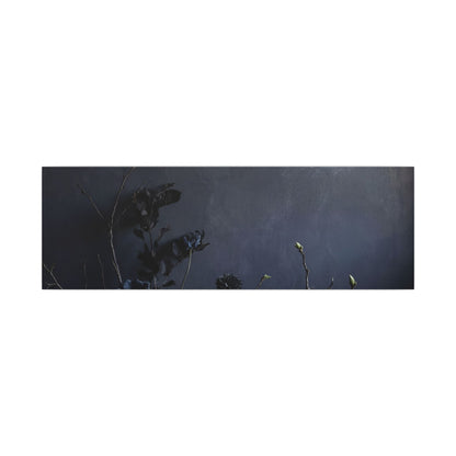 Dried Flowers Spring Canvas Art | Dark Japandi Moody Design