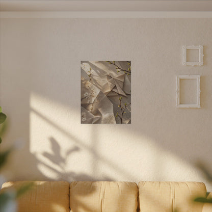 Golden Hour Paper Fold Canvas Art - Japandi Fukinsei