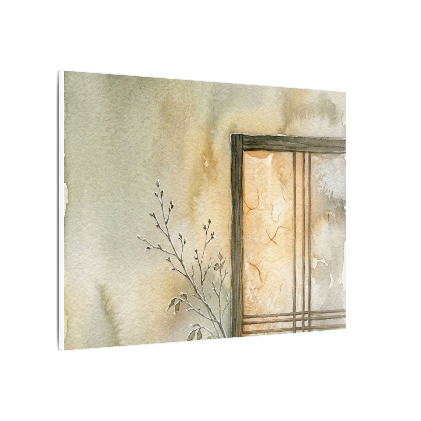 Ma Shoji Screen Canvas Art - Japandi Watercolor