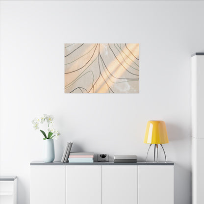 Shoji Screen Minimal Line Canvas Art | Warm Japandi Art