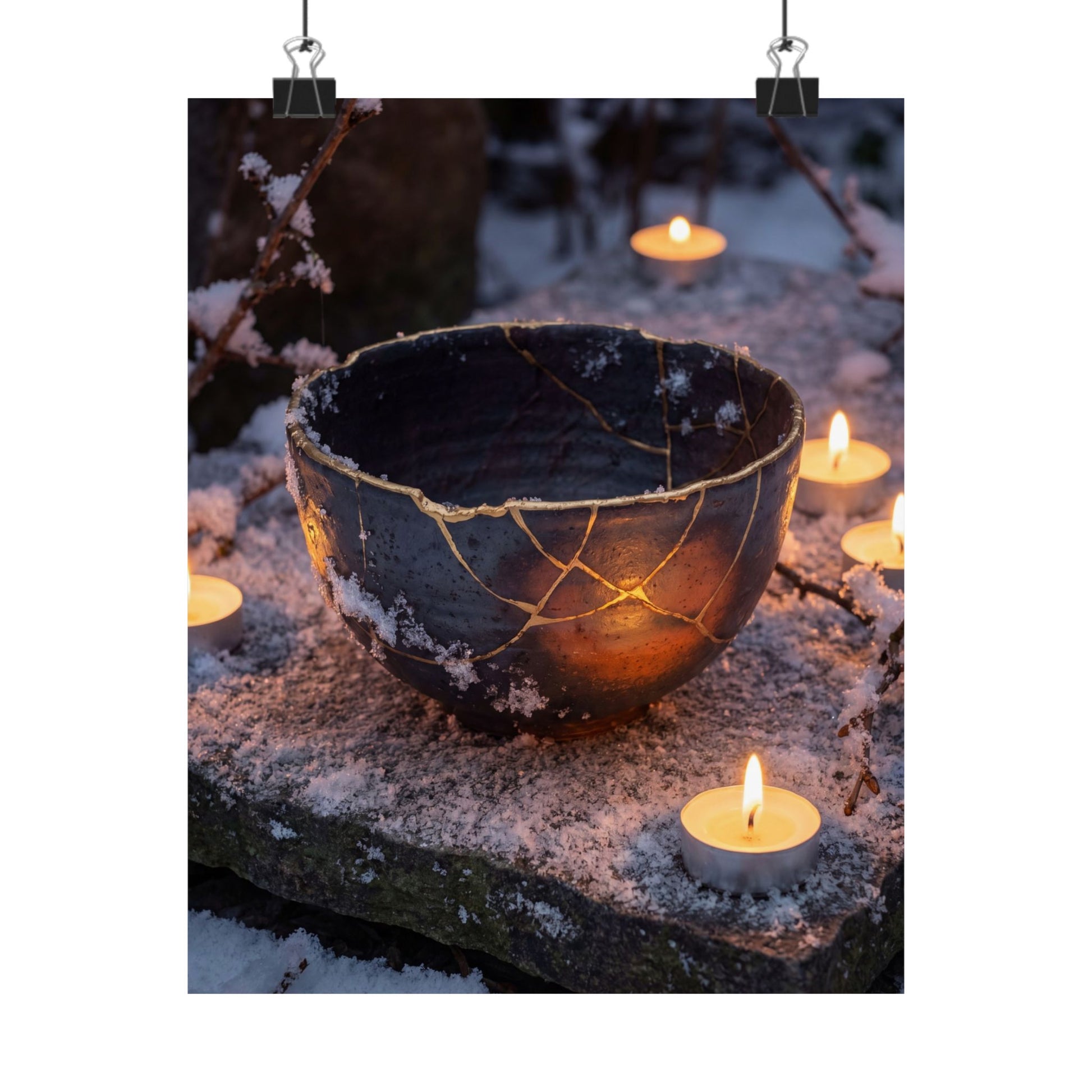 Ceramic Bowl Gold Repair Wall Art Print | Healing Kintsugi Art Art Print