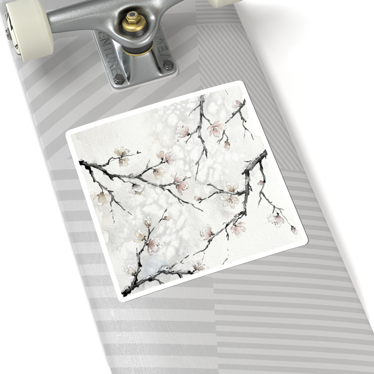 Cherry Blossom Watercolor Sticker | Warm Japandi Art Art Print