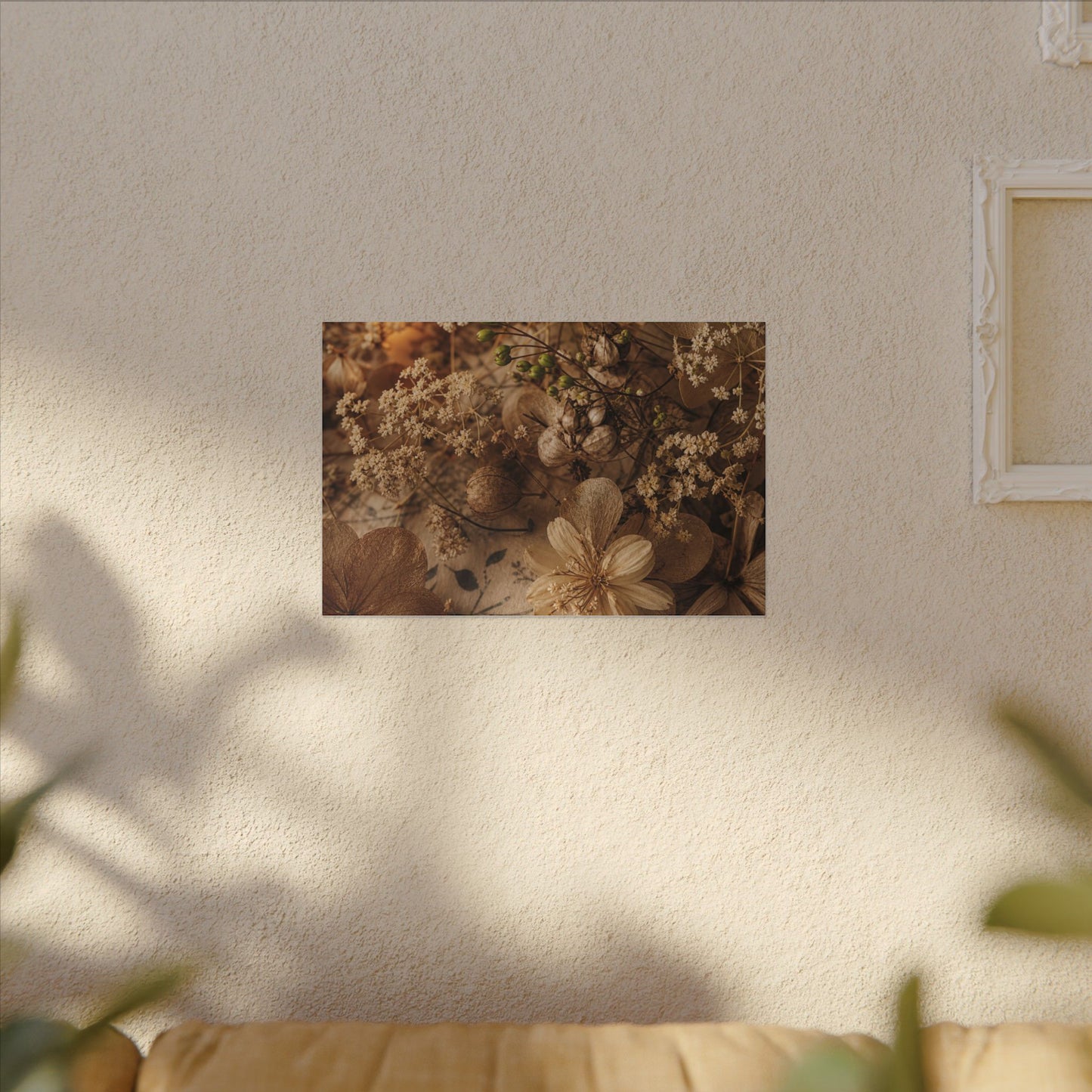 Spring Dried Flowers Japanese Pattern Canvas Art | Earthy Decor