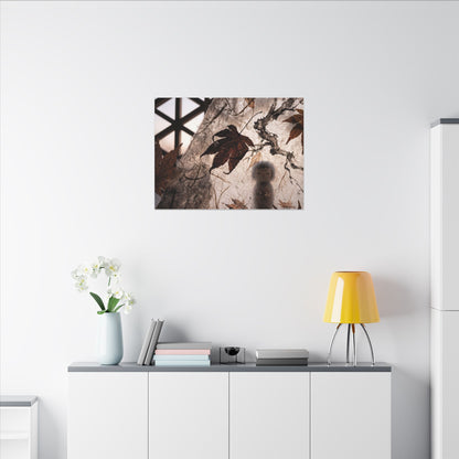 Shoji Screen Autumn Canvas Art | Dark Japandi Atmospheric Design
