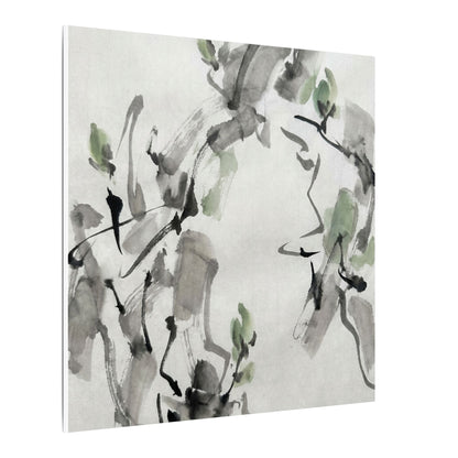 Zen Ink Brushstroke in Overcast | Sumi E Canvas Art