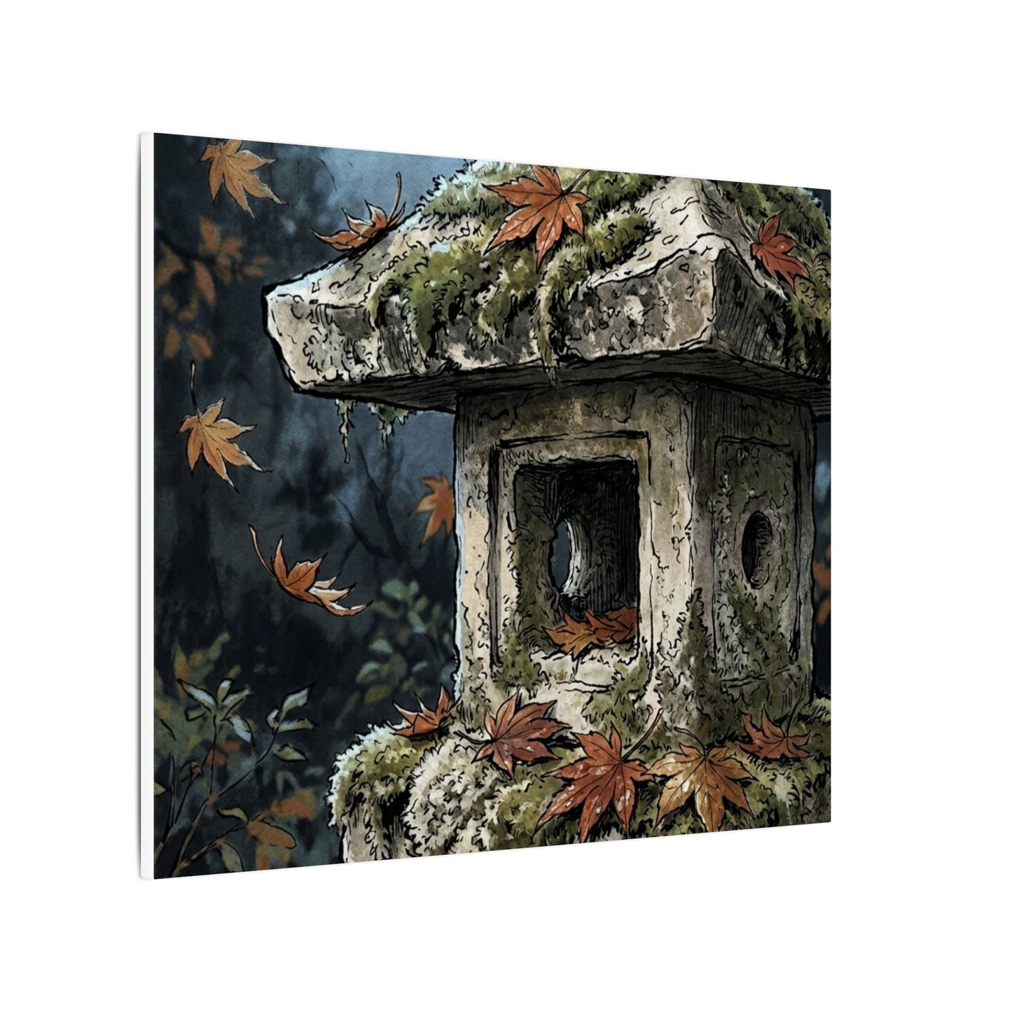 Shibui Stone Lantern Canvas Art - Japandi Minimal Line