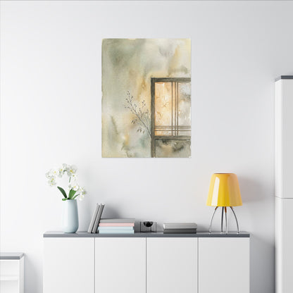 Ma Shoji Screen Canvas Art - Japandi Watercolor