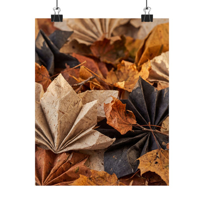 Paper Fold Wall Art Print | Autumn Japandi Texture Art
