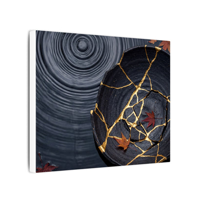 Philosophical Water Ripple Canvas Art - Gold Repair Kintsugi