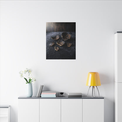 Winter Broken Pottery Shadow Zen Canvas Art | Bold Decor