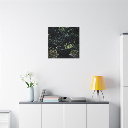 Dappled Ceramic Bowl Canvas Art - Dark Japandi Datsuzoku