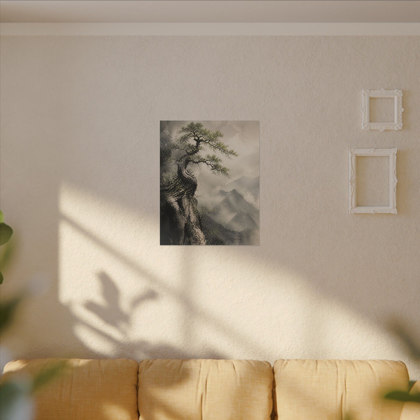 Spring Pine Tree Watercolor Canvas Art | Warm Decor
