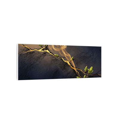 Spring Incense Smoke Gold Vein Canvas Art | Healing Decor