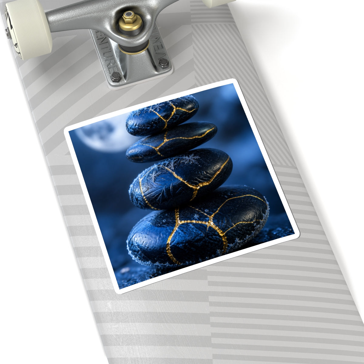 River Stones Sticker | Winter Kintsugi Gold Repair Art