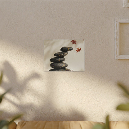 Kintsugi River Stones in Dappled | Crackle Gold Canvas Art
