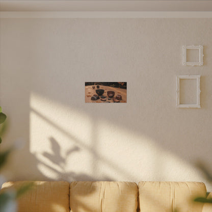 Golden Hour Tea Ceremony Canvas Art - Kintsugi Shibui