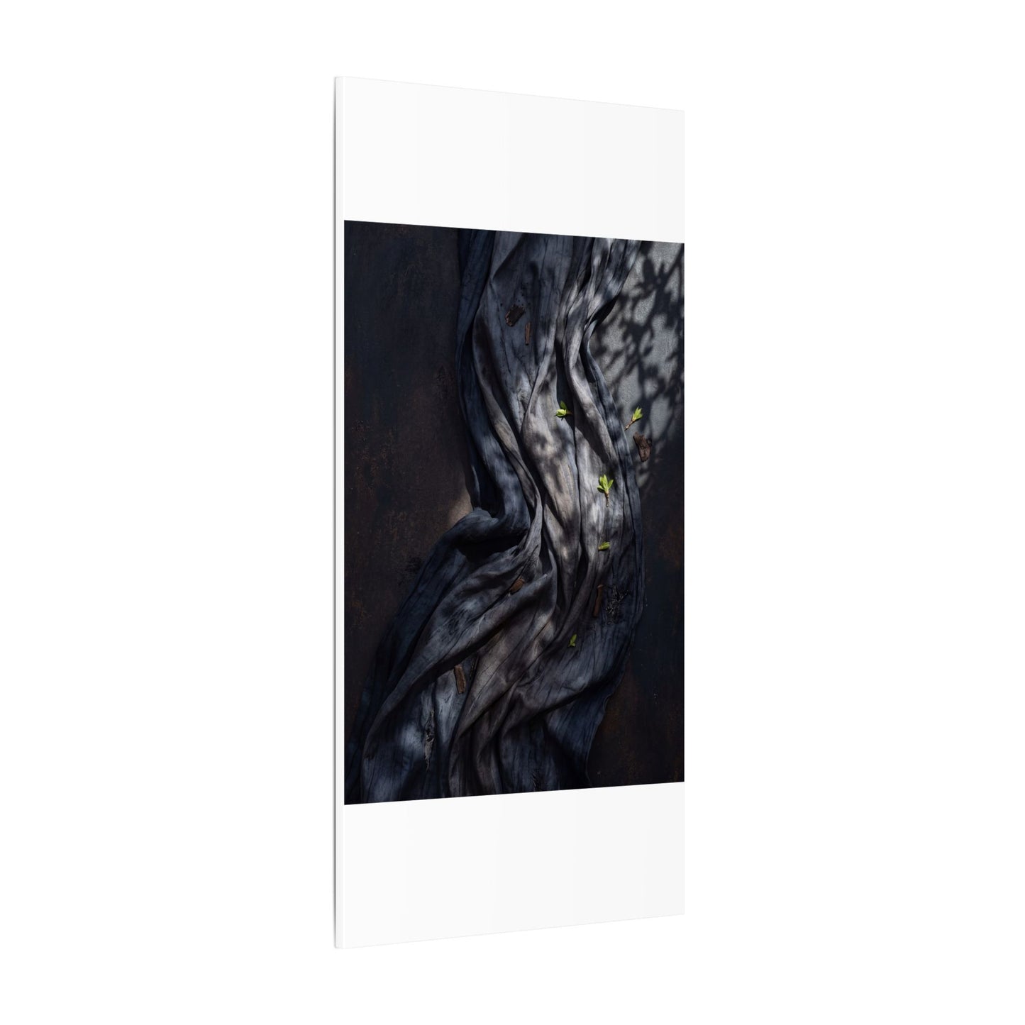 Seijaku Silk Drape Canvas Art - Dark Japandi Dark Texture