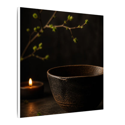 Moody Ceramic Bowl Canvas Art - Shadow Zen Dark Japandi