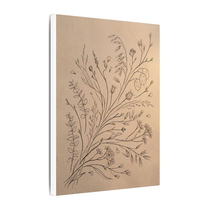 Dried Flowers Canvas Art | Spring Japandi Minimal Line Art