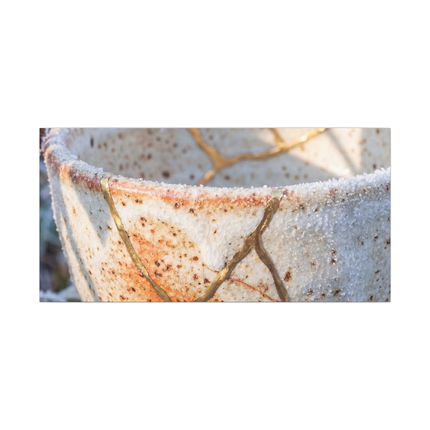 Resilient Ceramic Bowl Canvas Art - Gold Vein Kintsugi