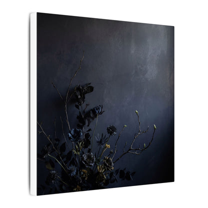Dried Flowers Spring Canvas Art | Dark Japandi Moody Design