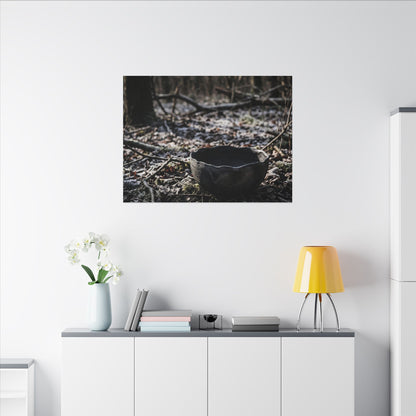 Dappled Ceramic Bowl Canvas Art - Dark Japandi Kanso