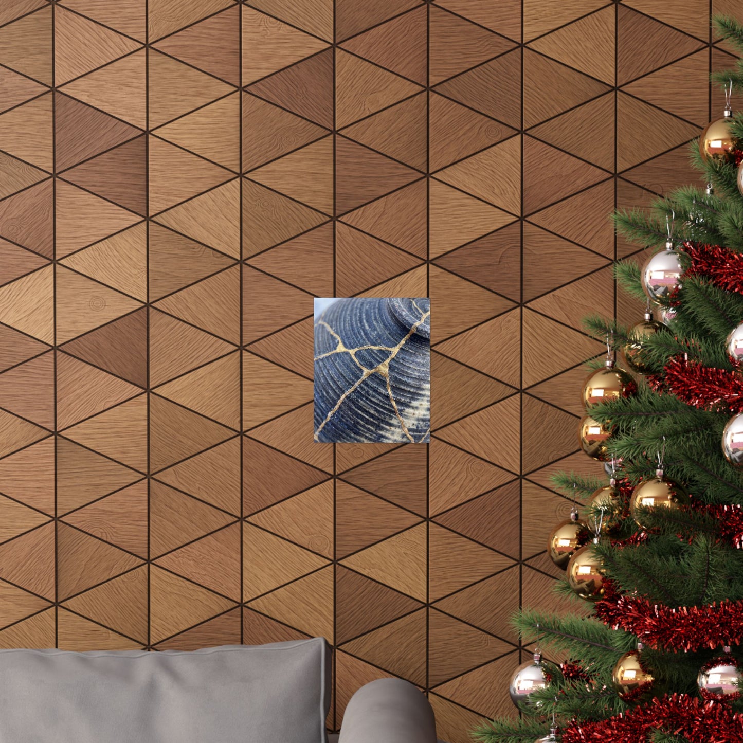Shibui Water Ripple Wall Art Print - Kintsugi Gold Repair