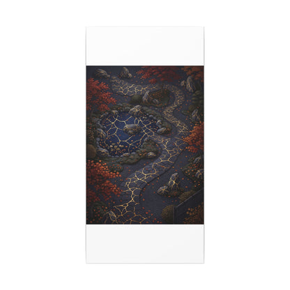 Moonlit Garden Gold Vein Canvas Art | Resilient Kintsugi Art