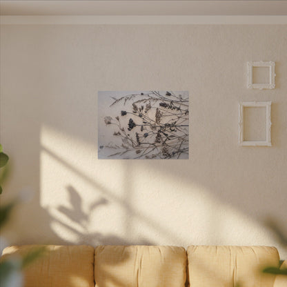 Elegant Dried Flowers Canvas Art - Japanese Pattern Japandi