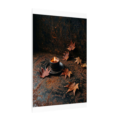 Dark Japandi Rust Patina in Candlelight | Shadow Zen Canvas Art