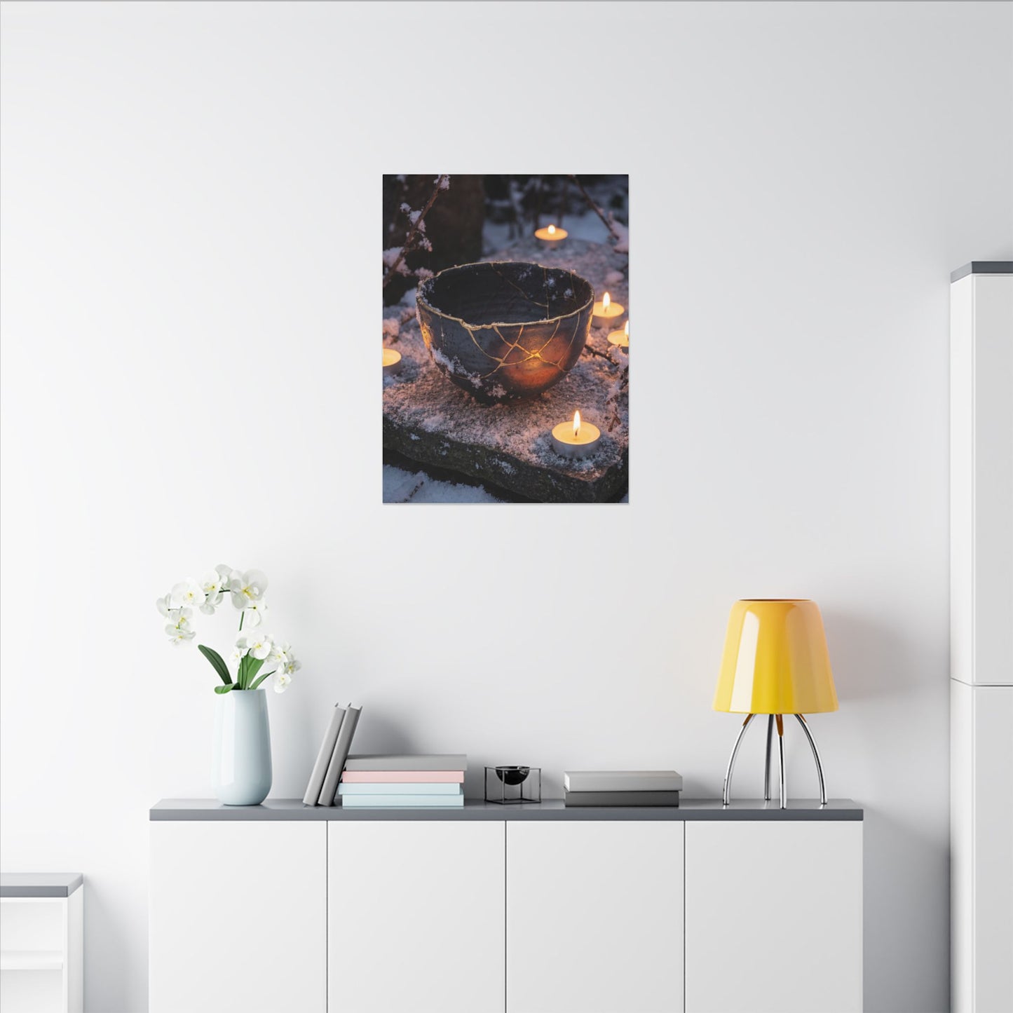 Ceramic Bowl Gold Repair Canvas Art | Beautiful Kintsugi Art