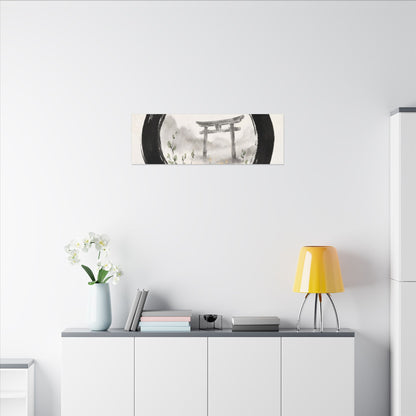 Spring Torii Gate Enso Canvas Art | Tranquil Decor