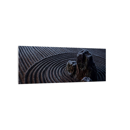 Moonlight Rock Garden Canvas Art - Dark Japandi Seijaku