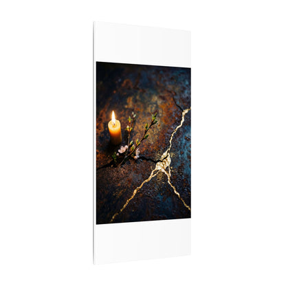 Kintsugi Rust Patina in Candlelight | Gold Repair Canvas Art