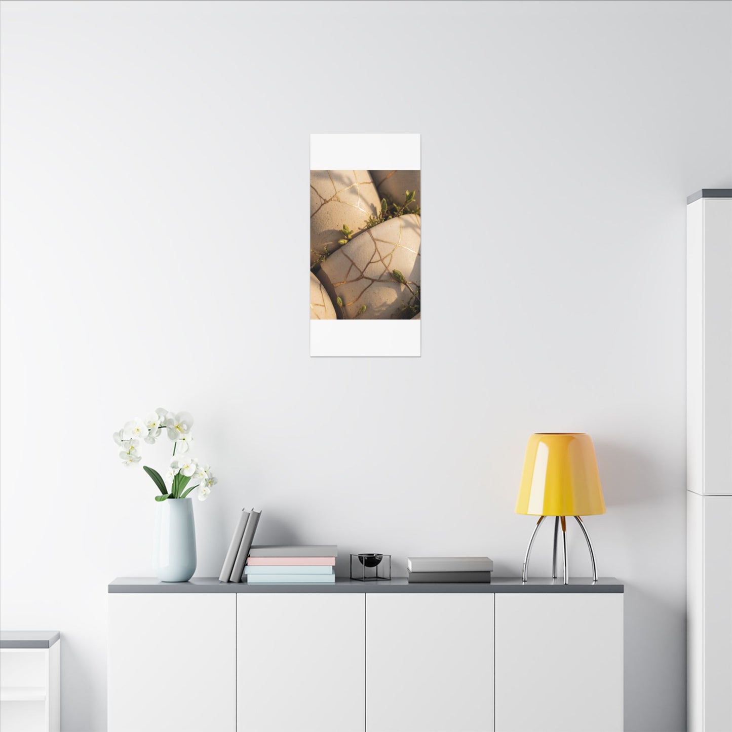 Spring Broken Pottery Gold Vein Canvas Art | Beautiful Decor