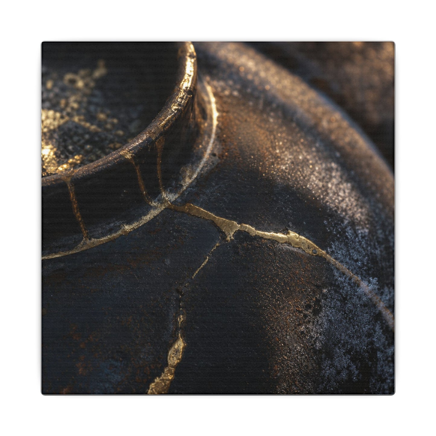 Kintsugi Rust Patina in Golden Hour | Broken Beauty Canvas Art