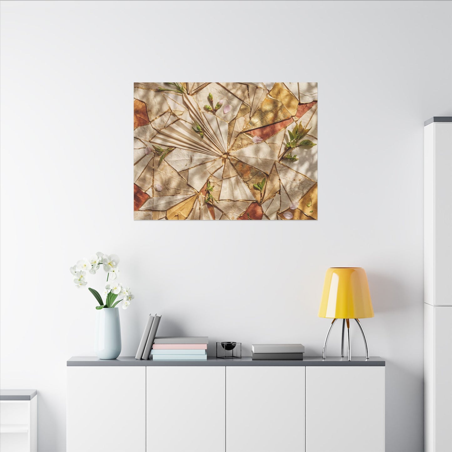 Resilient Paper Fold Canvas Art - Gold Repair Kintsugi