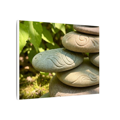 River Stones Summer Canvas Art | Japandi Earthy Design