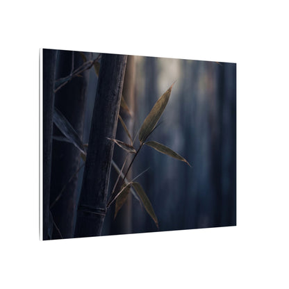 Dark Japandi Bamboo Grove in Dawn | Moody Minimal Canvas Art